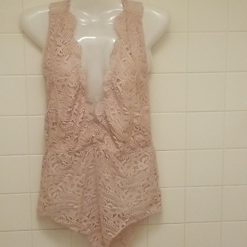 Sexy Deep Plunge Lacy Bodysuit